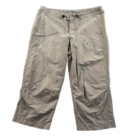 Columbia Womens Capri Pants Medium Outdoors Straight Leg Casual Cropped Tan - Picture 1 of 14